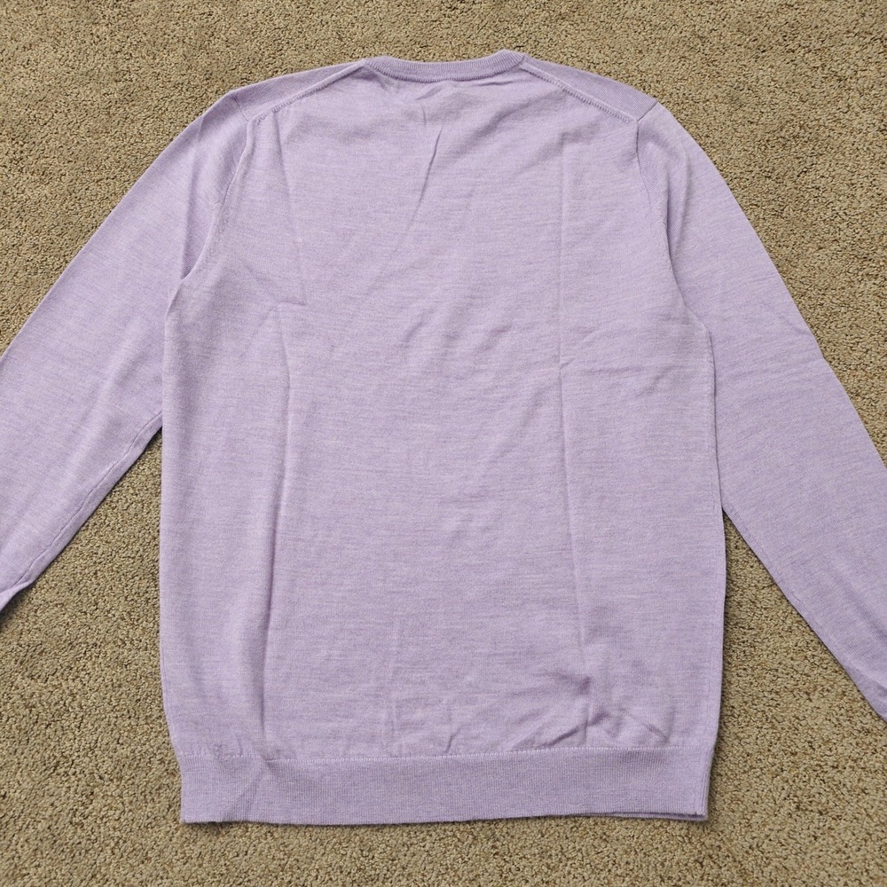 J.Crew Mens Medium Tall Italian Merino Wool Crewneck Sweater Heather Lilac G8278 - Picture 12 of 12
